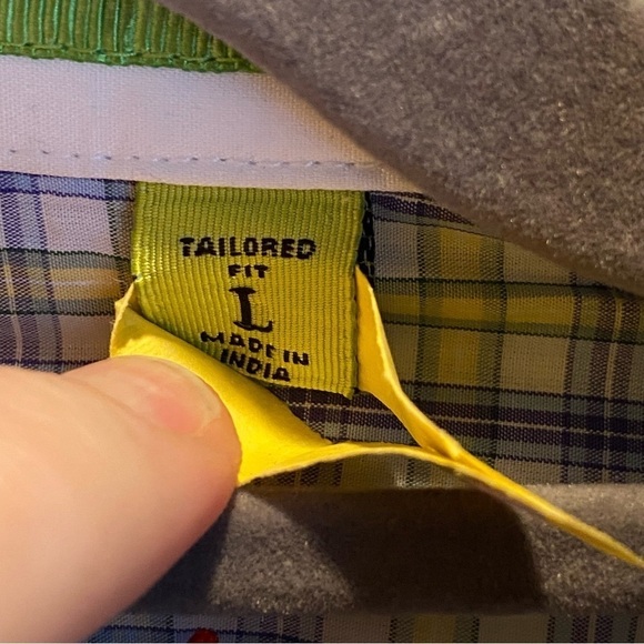 Robert Graham X Collection Large L Tailored Fit Flip Cuffs Striped Plaid Blue - Picture 7 of 11